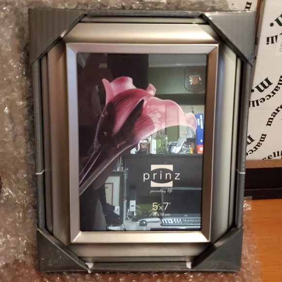 Prinz 5"x7" Pewter Metal (Warm Silver) Monroe Photo Frame #1789-575, New in Box - Picture 1 of 4